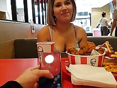 KFC public lush manage and internal cumshot in the shower